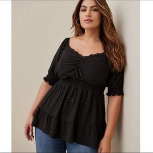 Torrid eyelet babydoll top